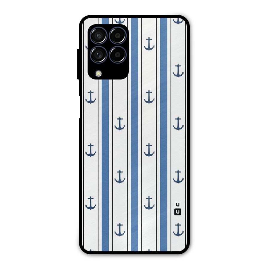Anchor Stripe Lines Metal Back Case for Galaxy M53 5G