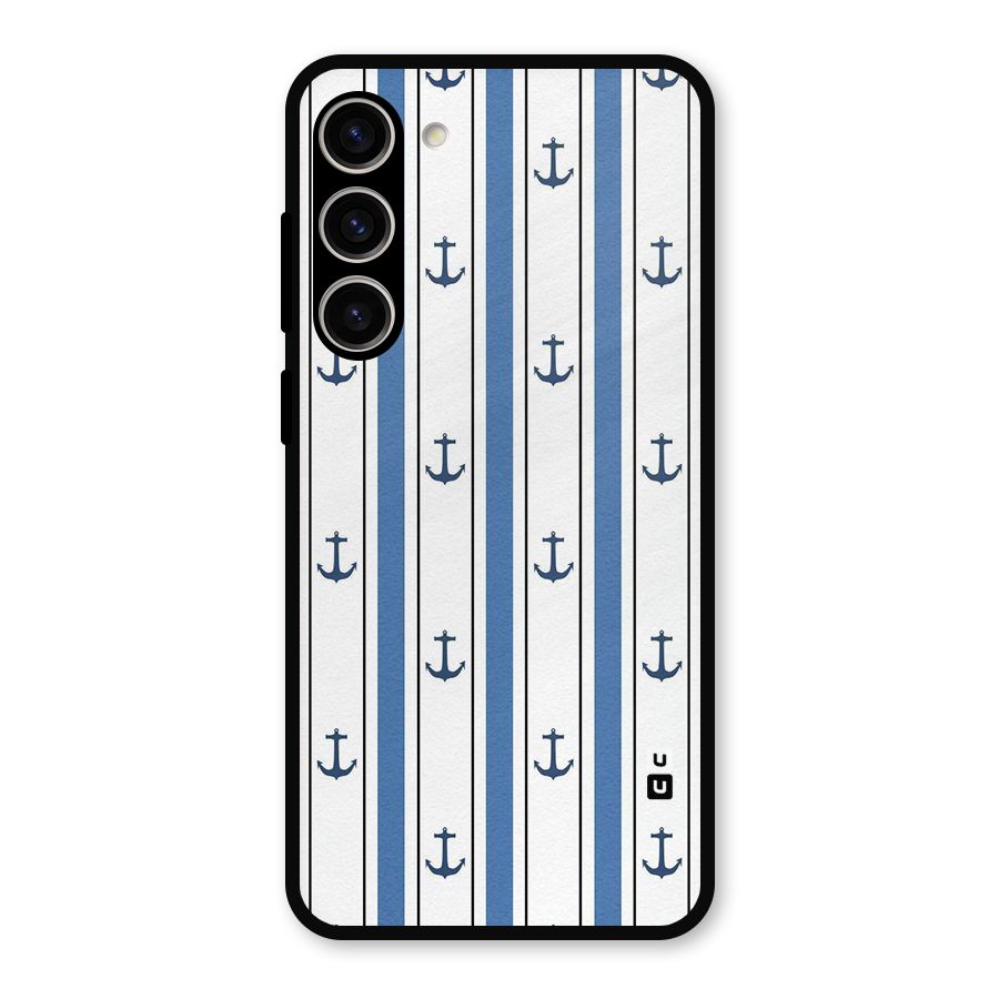 Anchor Stripe Lines Metal Back Case for Galaxy S23 Plus