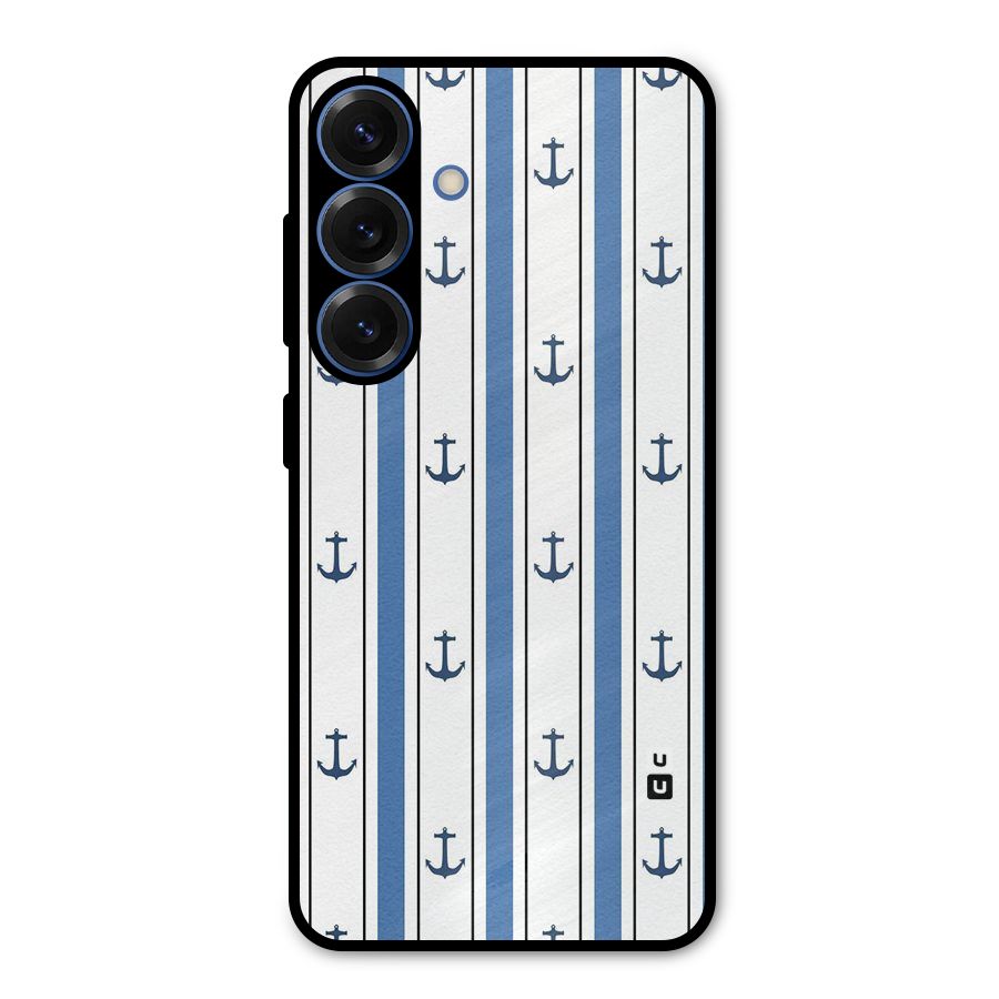 Anchor Stripe Lines Metal Back Case for Galaxy S25