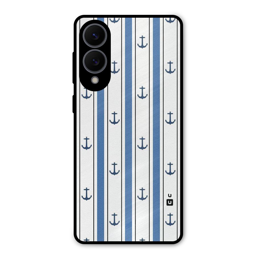 Anchor Stripe Lines Metal Back Case for Galaxy S25 Edge