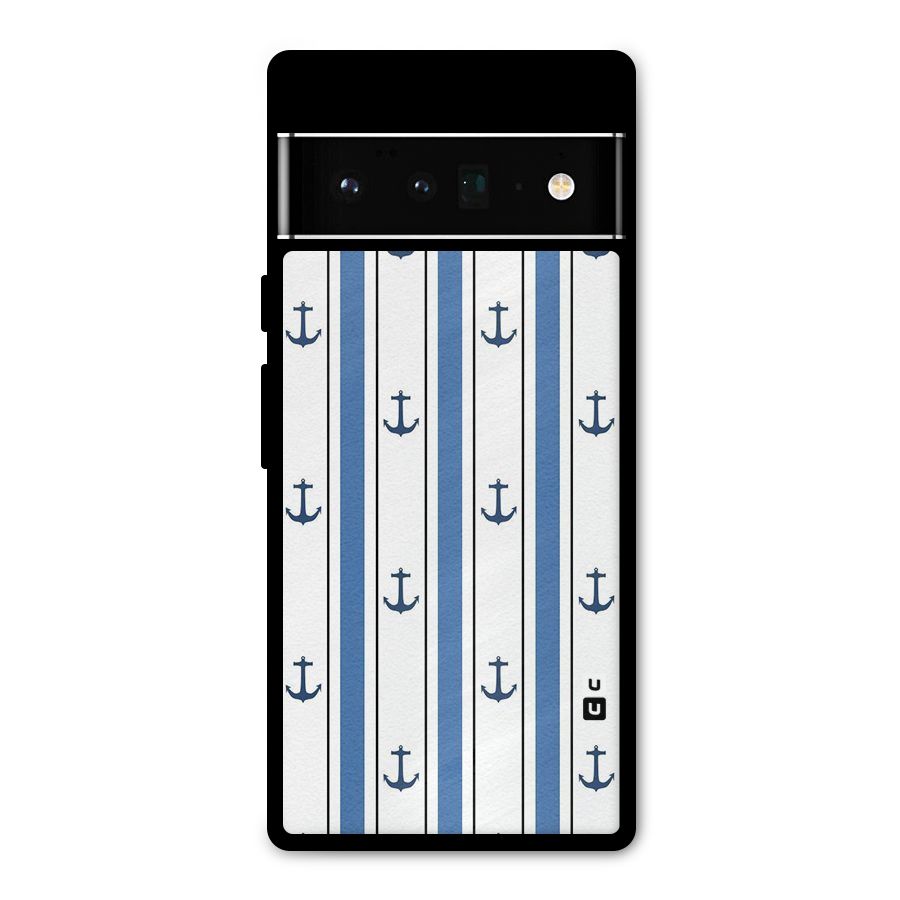 Anchor Stripe Lines Metal Back Case for Google Pixel 6 Pro
