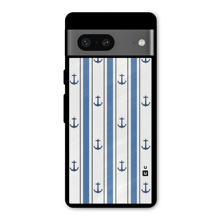 Anchor Stripe Lines Metal Back Case for Google Pixel 7