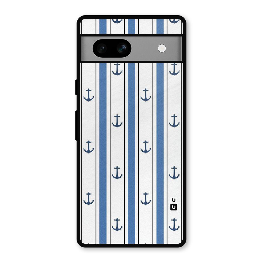 Anchor Stripe Lines Metal Back Case for Google Pixel 7a