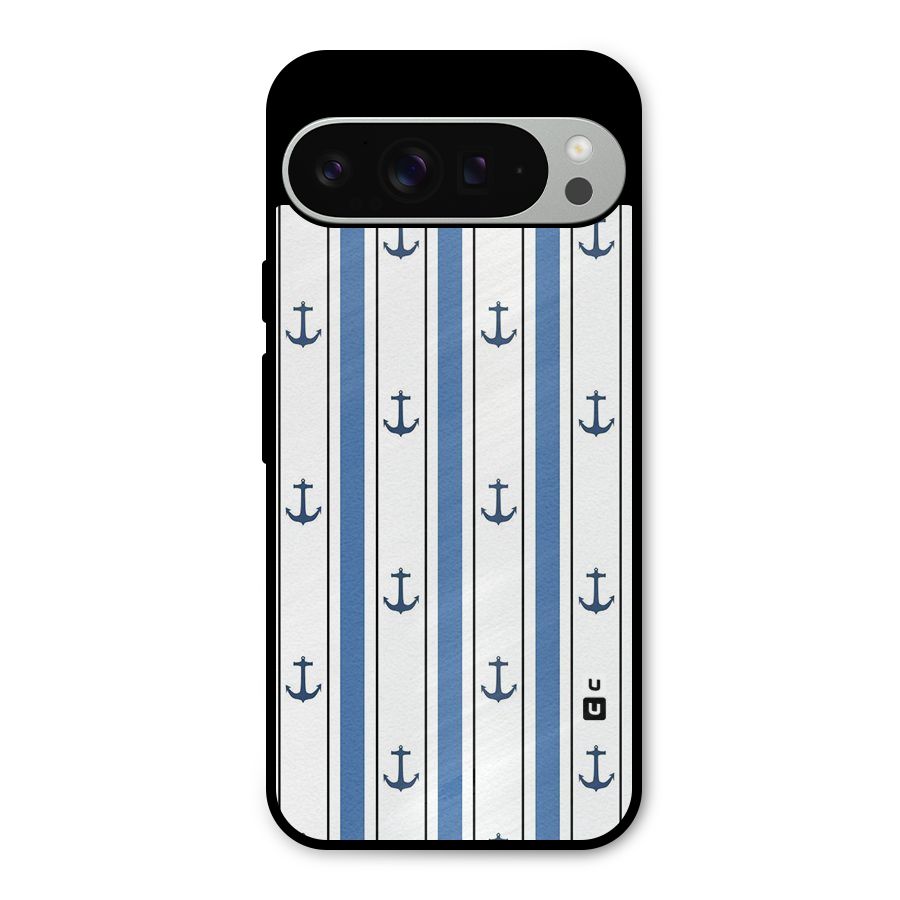 Anchor Stripe Lines Metal Back Case for Google Pixel 9 Pro XL