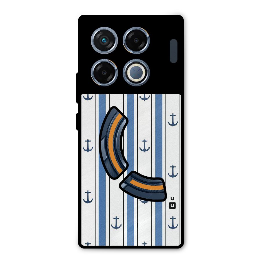 Anchor Stripe Lines Metal Back Case for Infinix GT 20 Pro