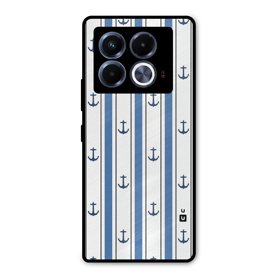 Anchor Stripe Lines Metal Back Case for Infinix Note 40 5G