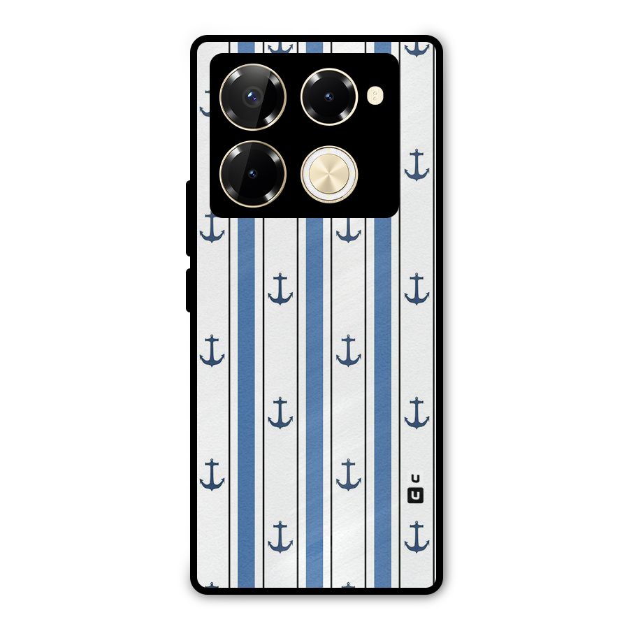 Anchor Stripe Lines Metal Back Case for Infinix Note 40 Pro