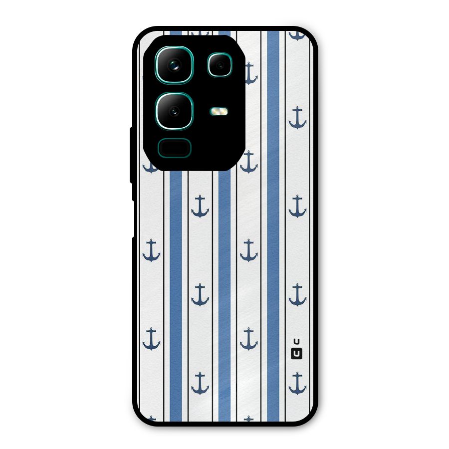 Anchor Stripe Lines Metal Back Case for Infinix Note 50x