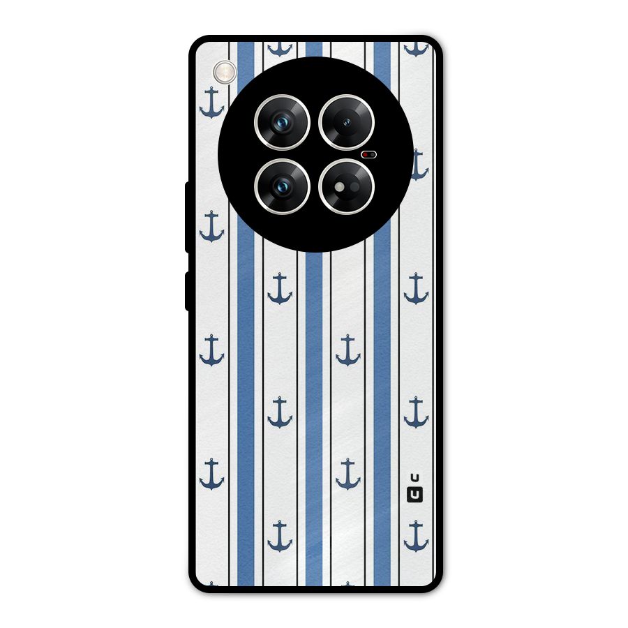Anchor Stripe Lines Metal Back Case for Infinix Zero 40 5G