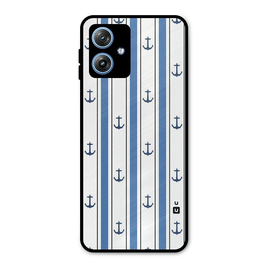 Anchor Stripe Lines Metal Back Case for Moto G54