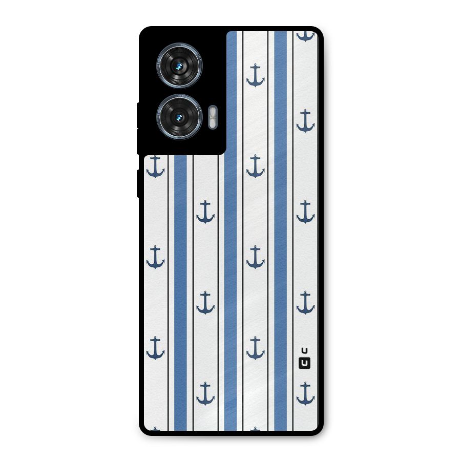 Anchor Stripe Lines Metal Back Case for Motorola Edge 50 Fusion