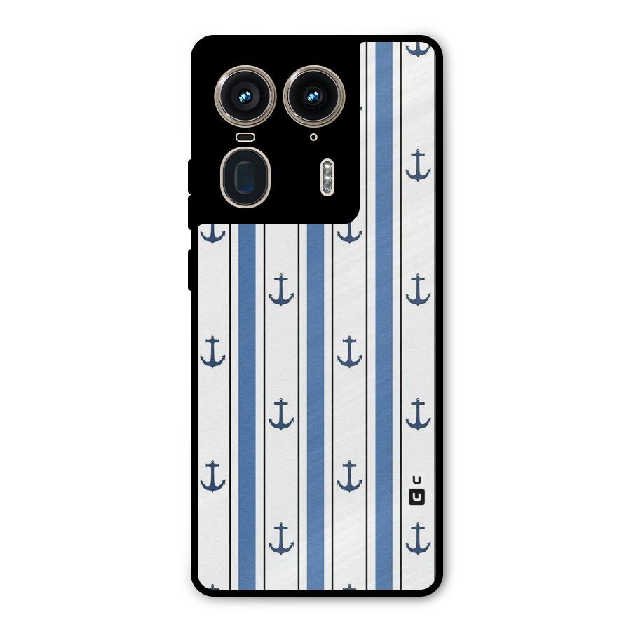Anchor Stripe Lines Metal Back Case for Motorola Edge 50 Ultra