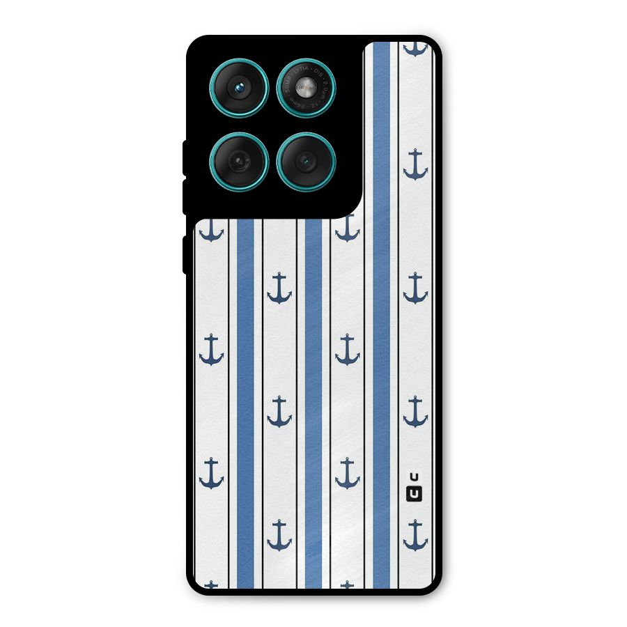 Anchor Stripe Lines Metal Back Case for Motorola Edge 60