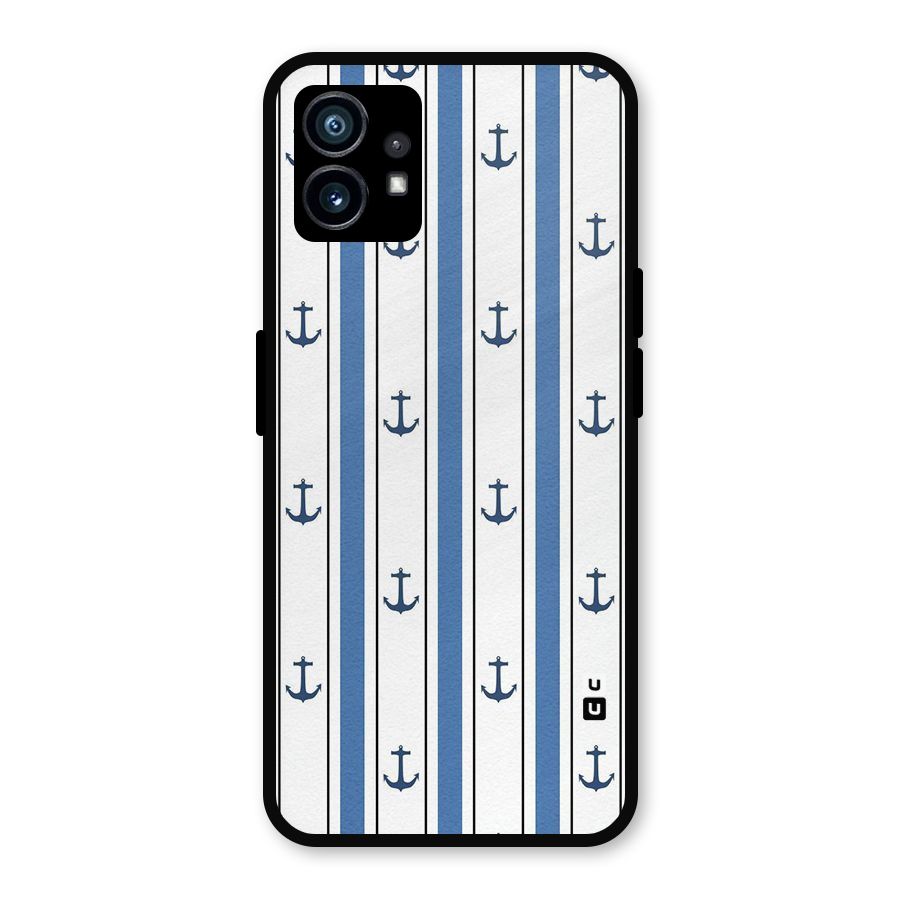 Anchor Stripe Lines Metal Back Case for Nothing Phone 1
