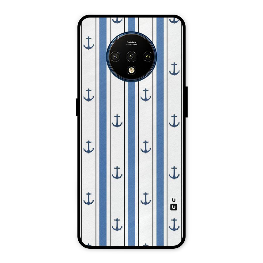 Anchor Stripe Lines Metal Back Case for OnePlus 7T