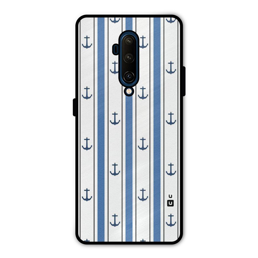 Anchor Stripe Lines Metal Back Case for OnePlus 7T Pro