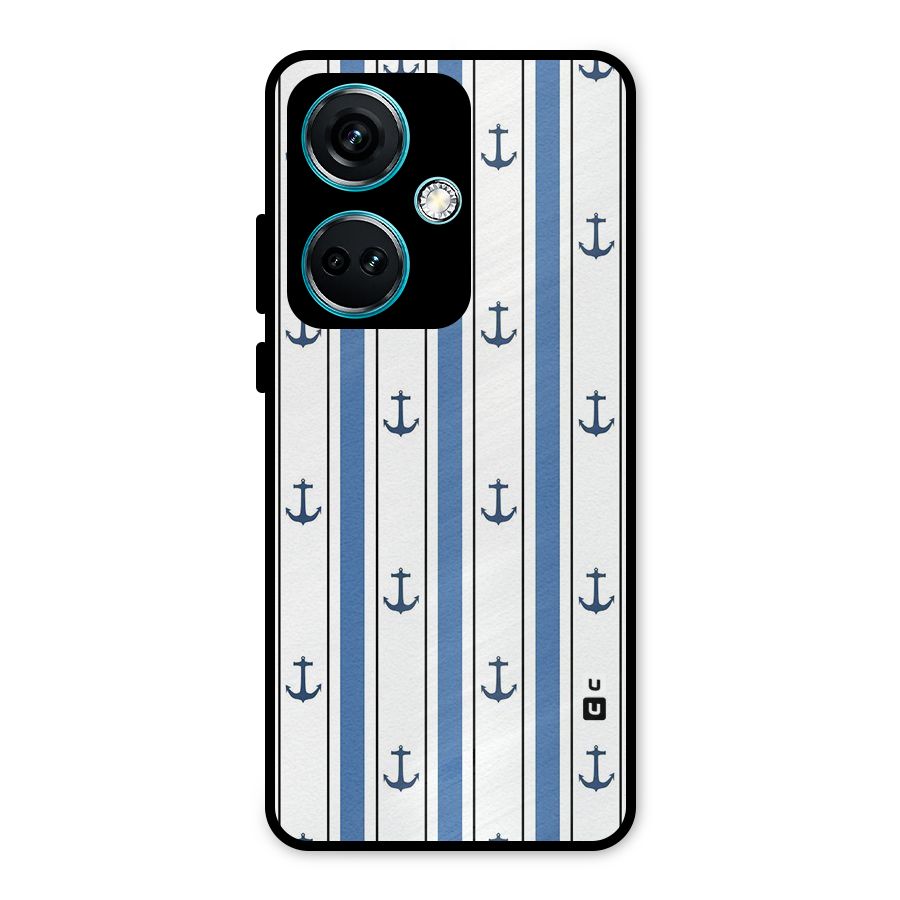 Anchor Stripe Lines Metal Back Case for OnePlus Nord CE 3 5G