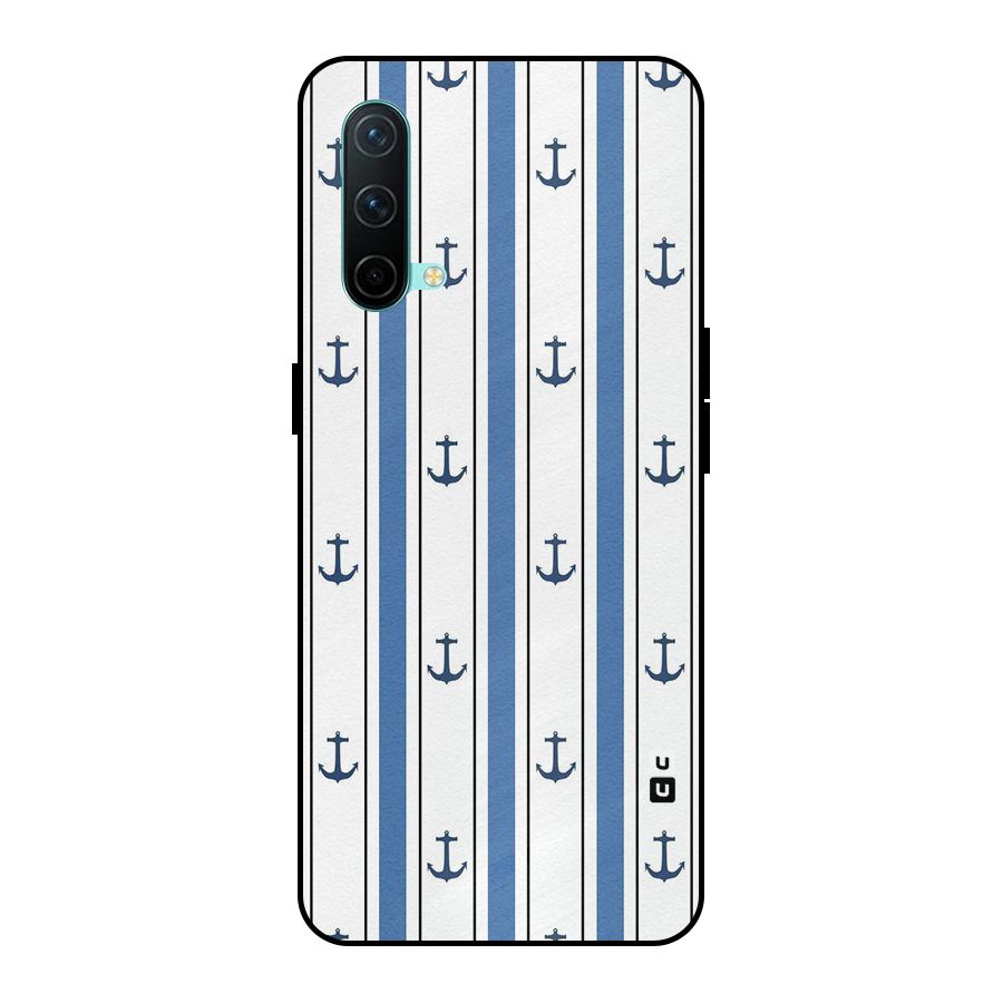 Anchor Stripe Lines Metal Back Case for OnePlus Nord CE 5G