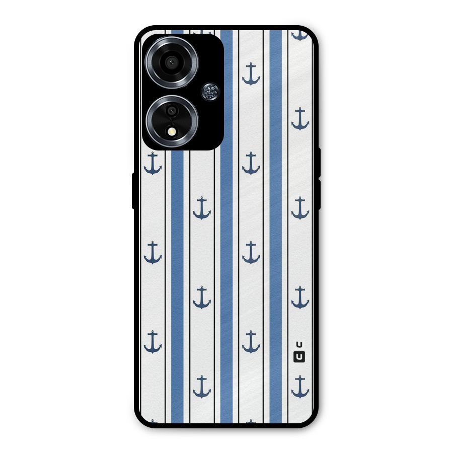 Anchor Stripe Lines Metal Back Case for Oppo A59