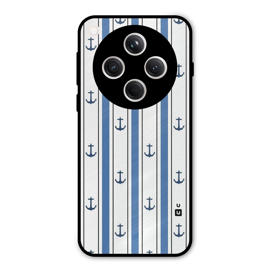 Anchor Stripe Lines Metal Back Case for Oppo Find X8