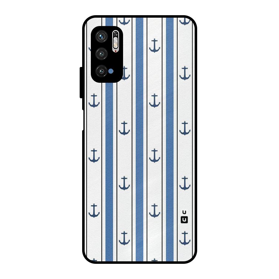 Anchor Stripe Lines Metal Back Case for Poco M3 Pro 5G