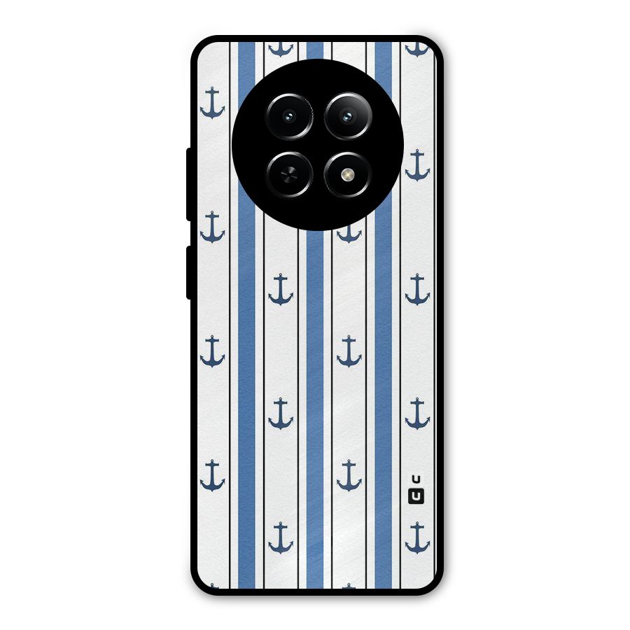 Anchor Stripe Lines Metal Back Case for Realme 12 5G