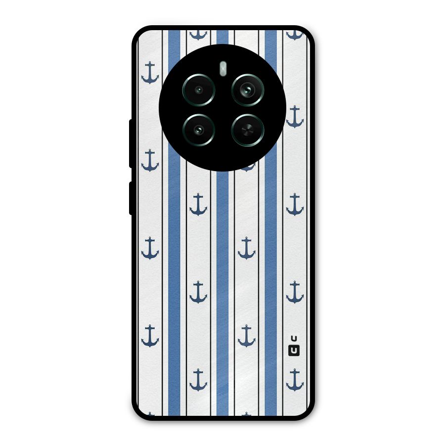 Anchor Stripe Lines Metal Back Case for Realme 12 Pro Plus