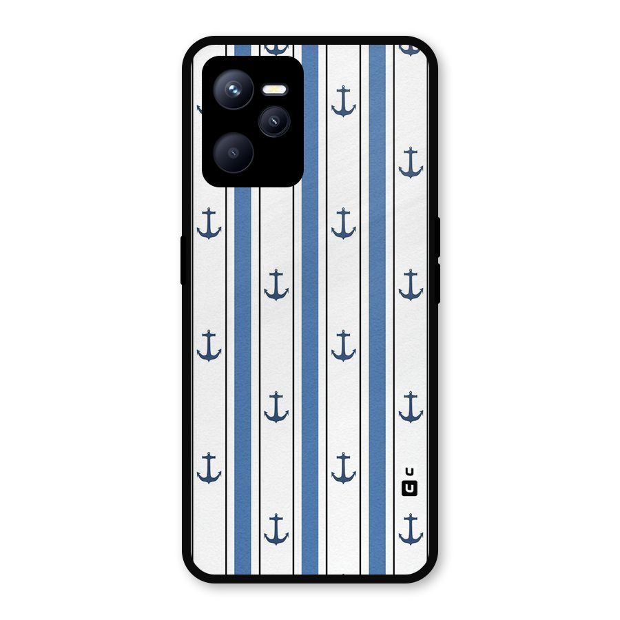 Anchor Stripe Lines Metal Back Case for Realme C35