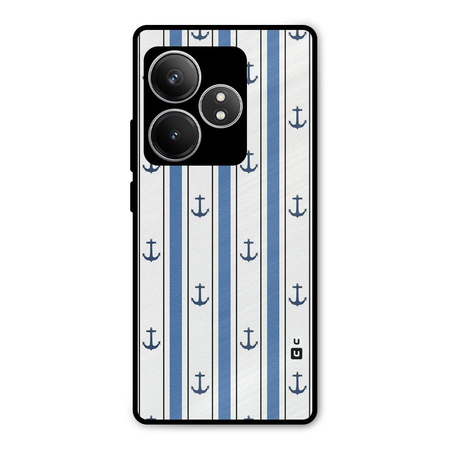 Anchor Stripe Lines Metal Back Case for Realme GT 6T
