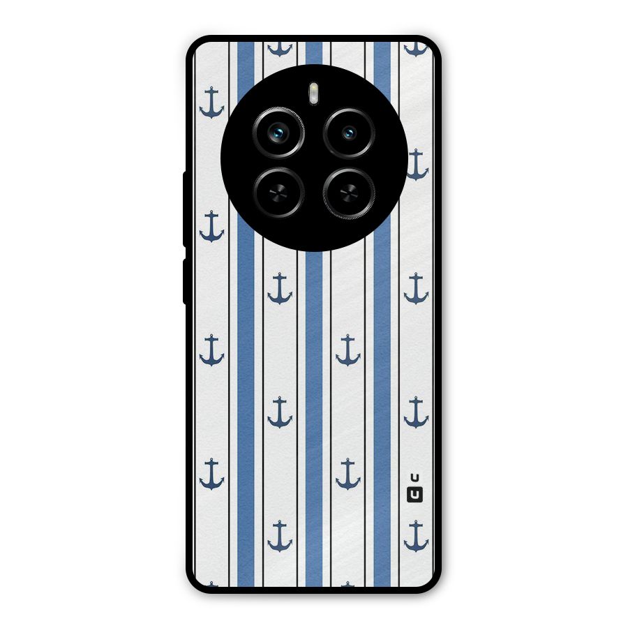 Anchor Stripe Lines Metal Back Case for Realme P1 Pro