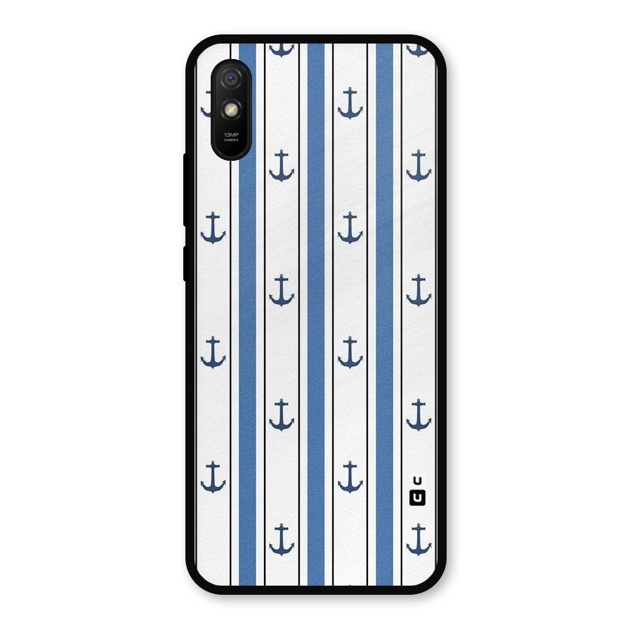 Anchor Stripe Lines Metal Back Case for Redmi 9i