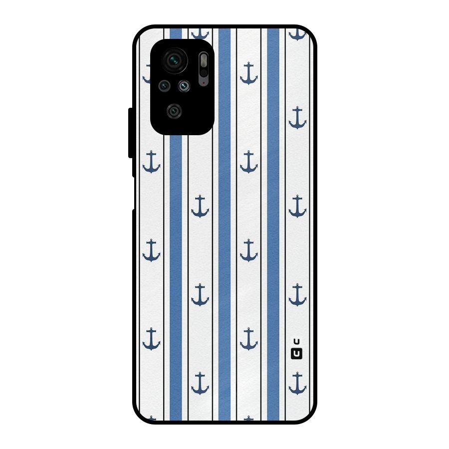 Anchor Stripe Lines Metal Back Case for Redmi Note 10S