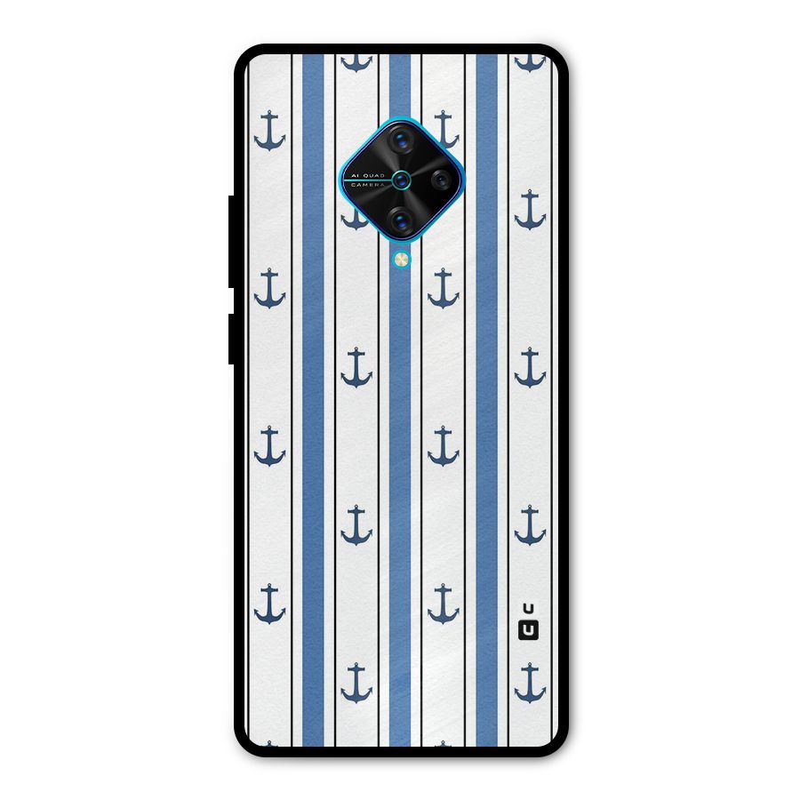 Anchor Stripe Lines Metal Back Case for Vivo S1 Pro