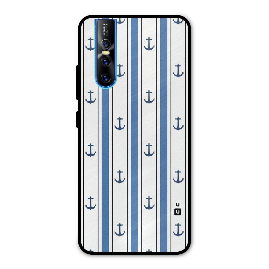 Anchor Stripe Lines Metal Back Case for Vivo V15 Pro