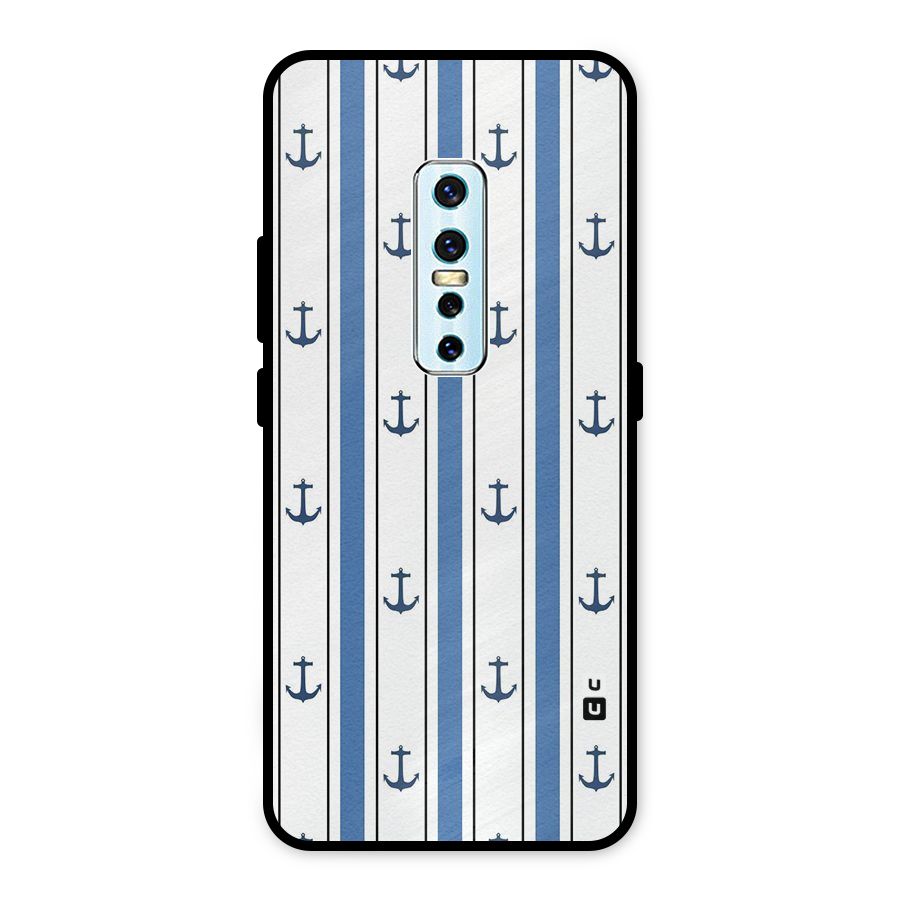 Anchor Stripe Lines Metal Back Case for Vivo V17 Pro
