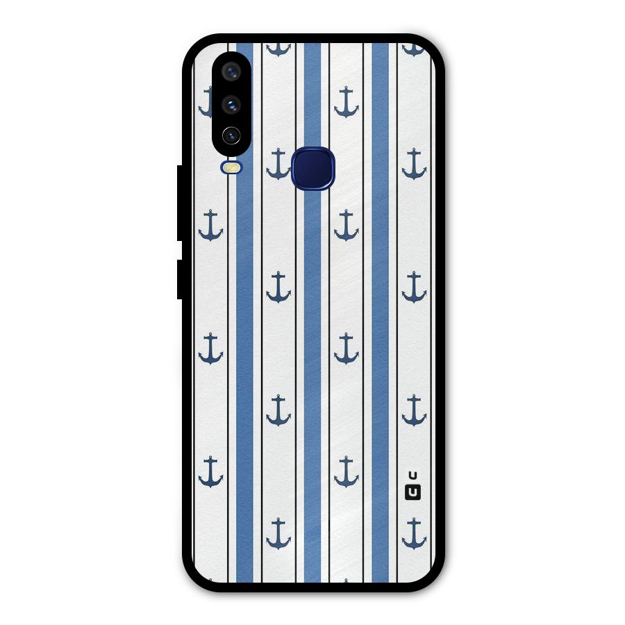 Anchor Stripe Lines Metal Back Case for Vivo Y15