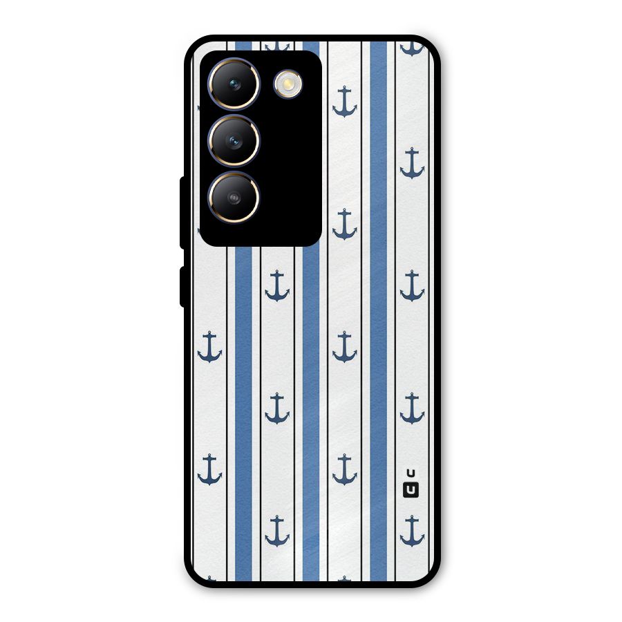 Anchor Stripe Lines Metal Back Case for Vivo Y200e