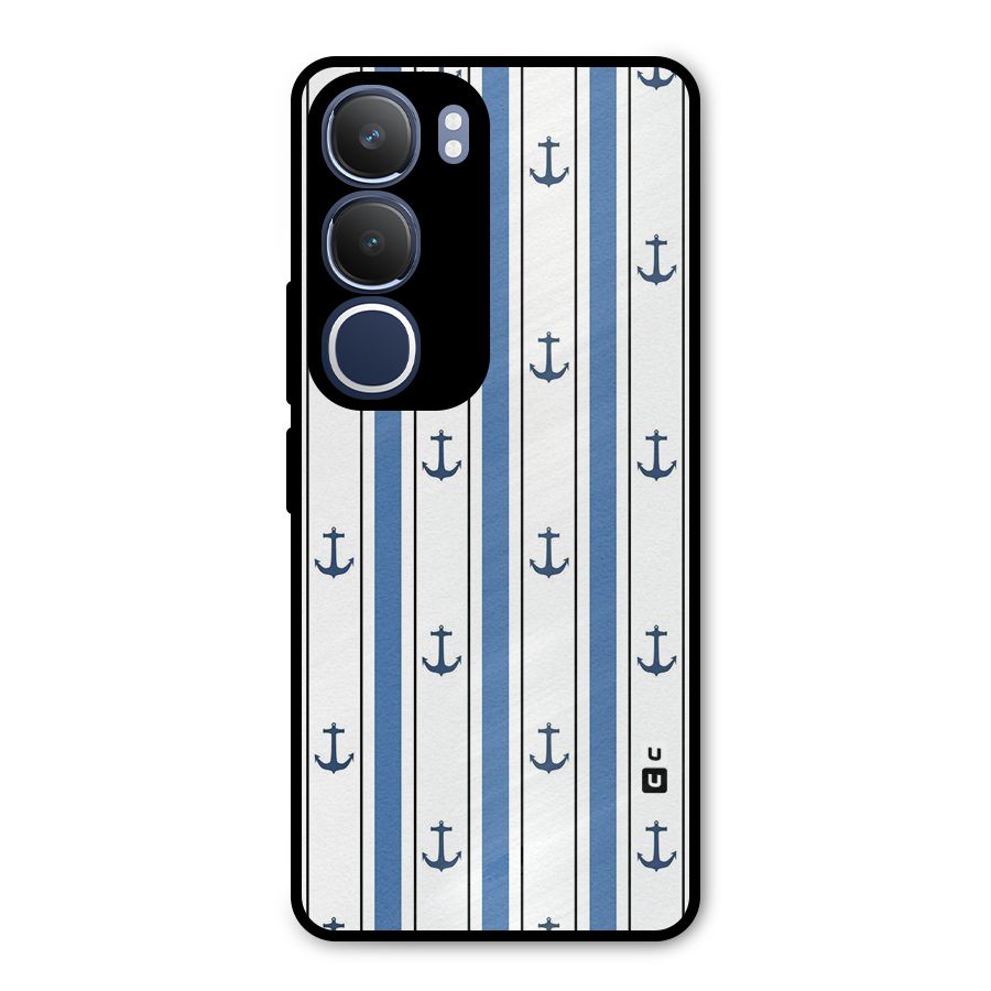 Anchor Stripe Lines Metal Back Case for Vivo Y29