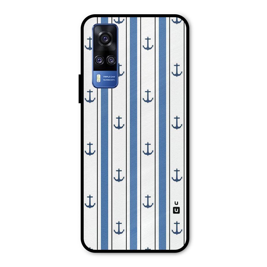Anchor Stripe Lines Metal Back Case for Vivo Y31