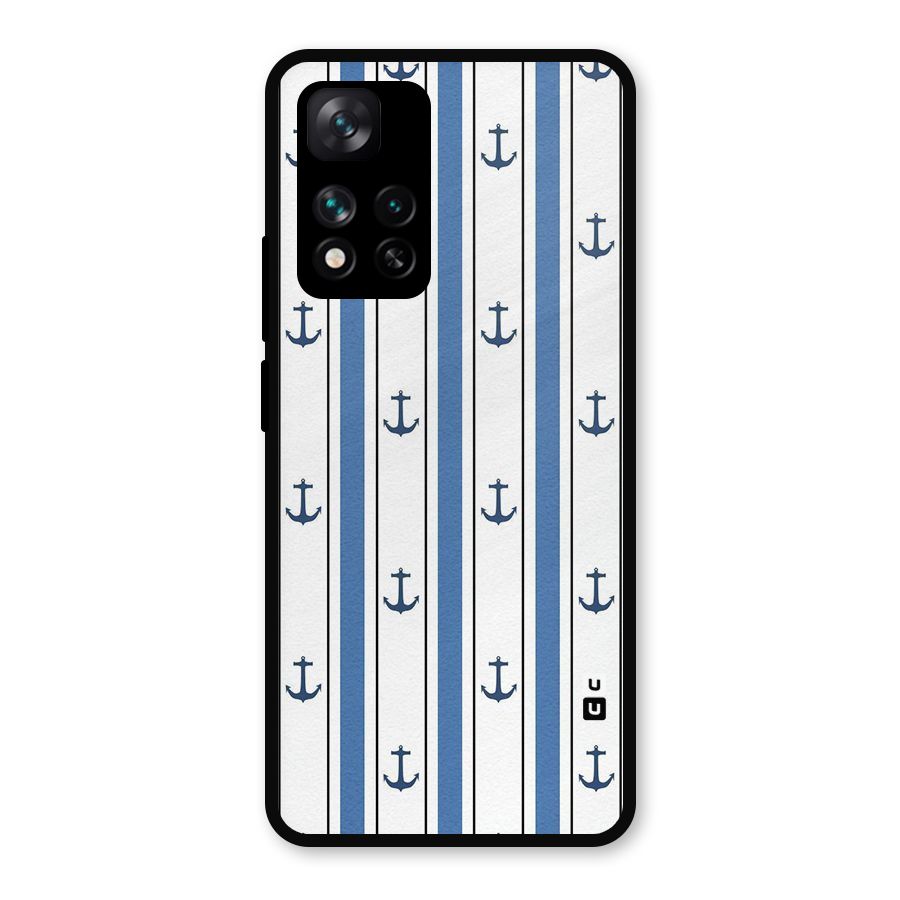 Anchor Stripe Lines Metal Back Case for Xiaomi 11i Hypercharge 5G