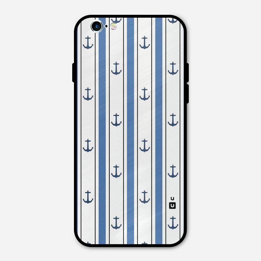 Anchor Stripe Lines Metal Back Case for iPhone 6 6s