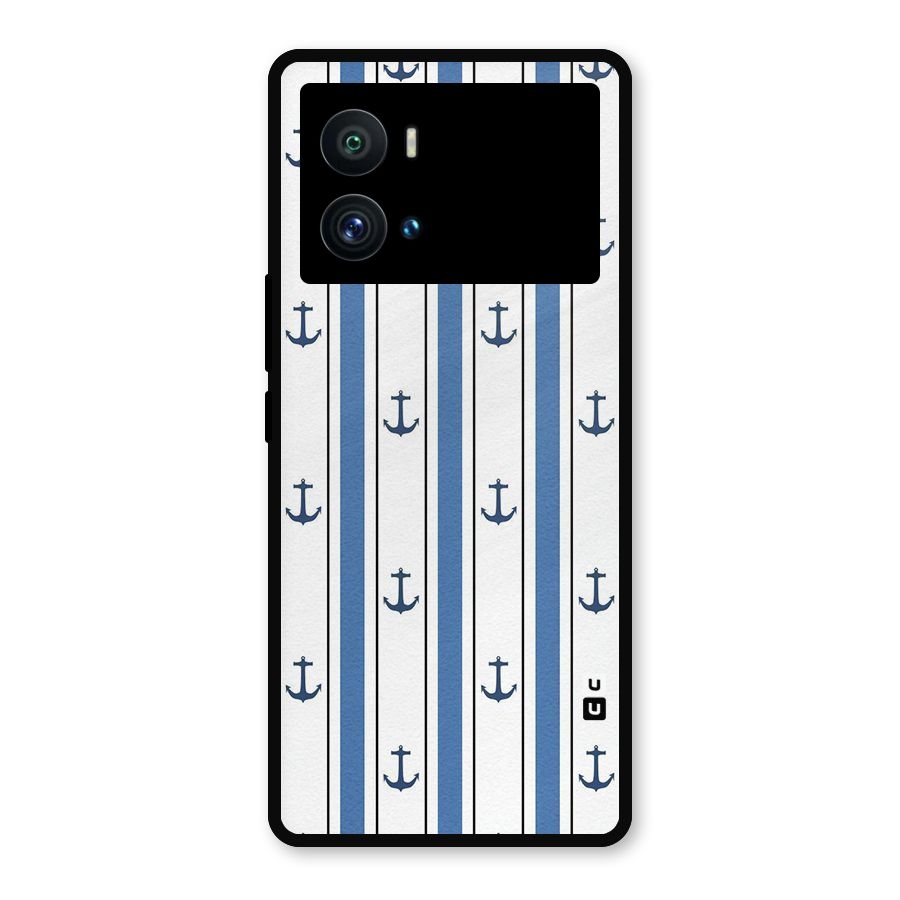 Anchor Stripe Lines Metal Back Case for iQOO 9 Pro