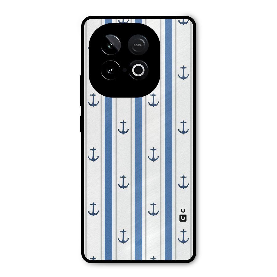 Anchor Stripe Lines Metal Back Case for iQOO Neo 10