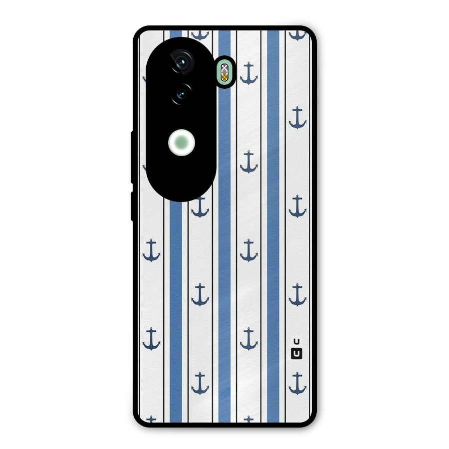 Anchor Stripe Lines Metal Back Case for iQOO Z9s