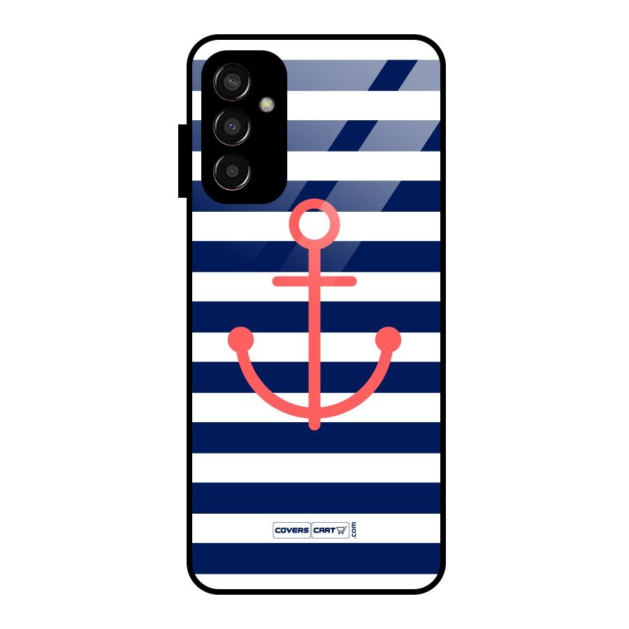 Anchor Stripes Glass Back Case for Galaxy F13