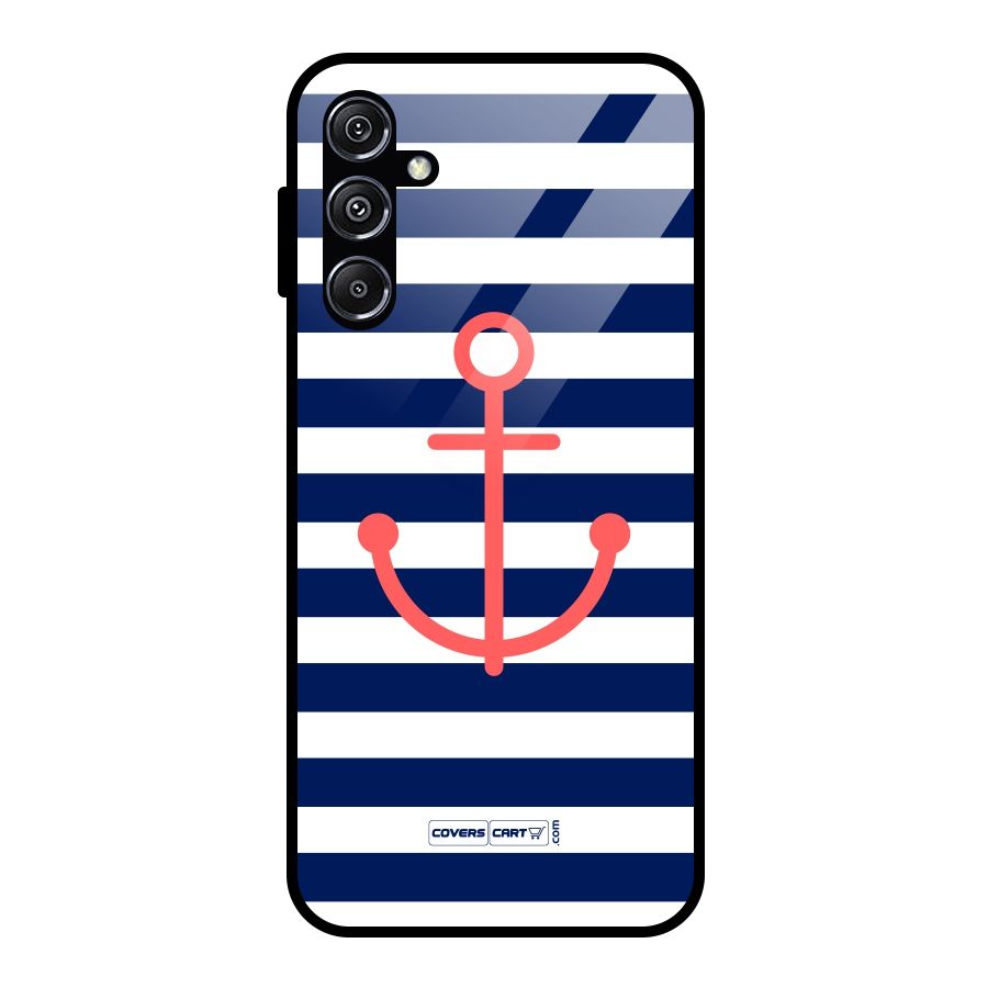 Anchor Stripes Glass Back Case for Galaxy M34 5G