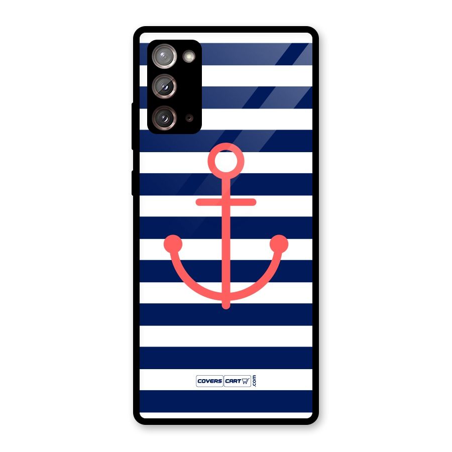 Anchor Stripes Glass Back Case for Galaxy Note 20