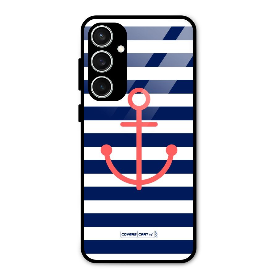 Anchor Stripes Glass Back Case for Galaxy S23 FE