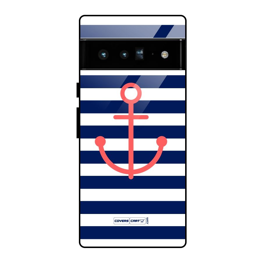 Anchor Stripes Glass Back Case for Google Pixel 6 Pro