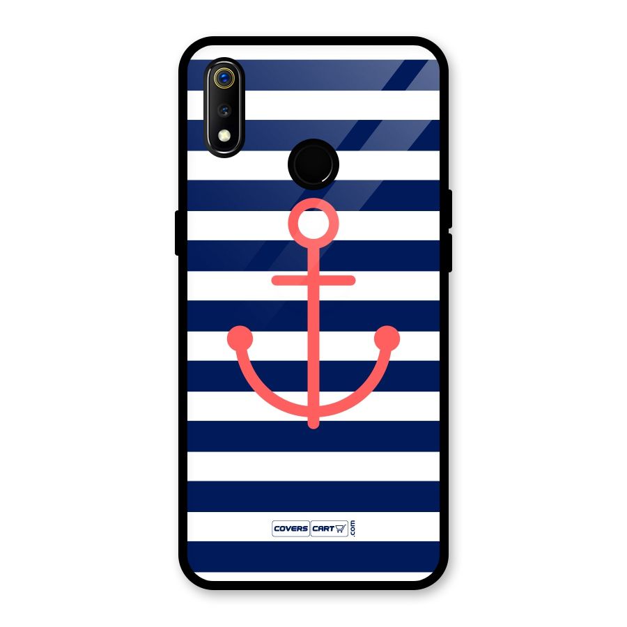 Anchor Stripes Glass Back Case for Realme 3i